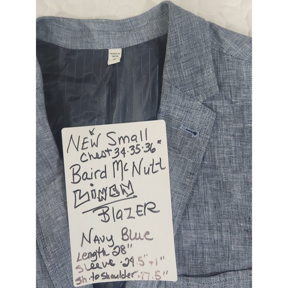 BAIRD McNutt Linen Blazer Small 34 36 BLUE Excellent MURANO SLIM Sport Coat